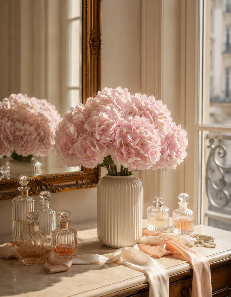 meaning hydrangeas pink vase paris window