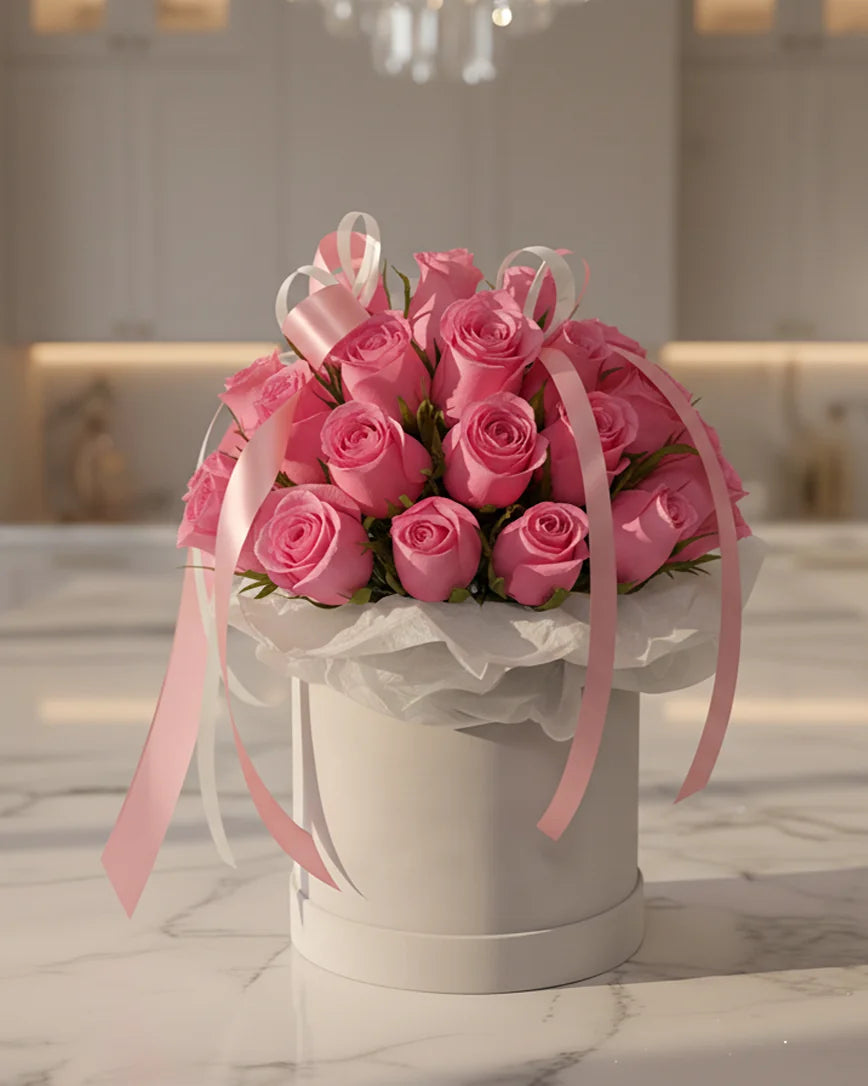 Boîte Rose detail — luxury flowers Dubai | Miss Florenski