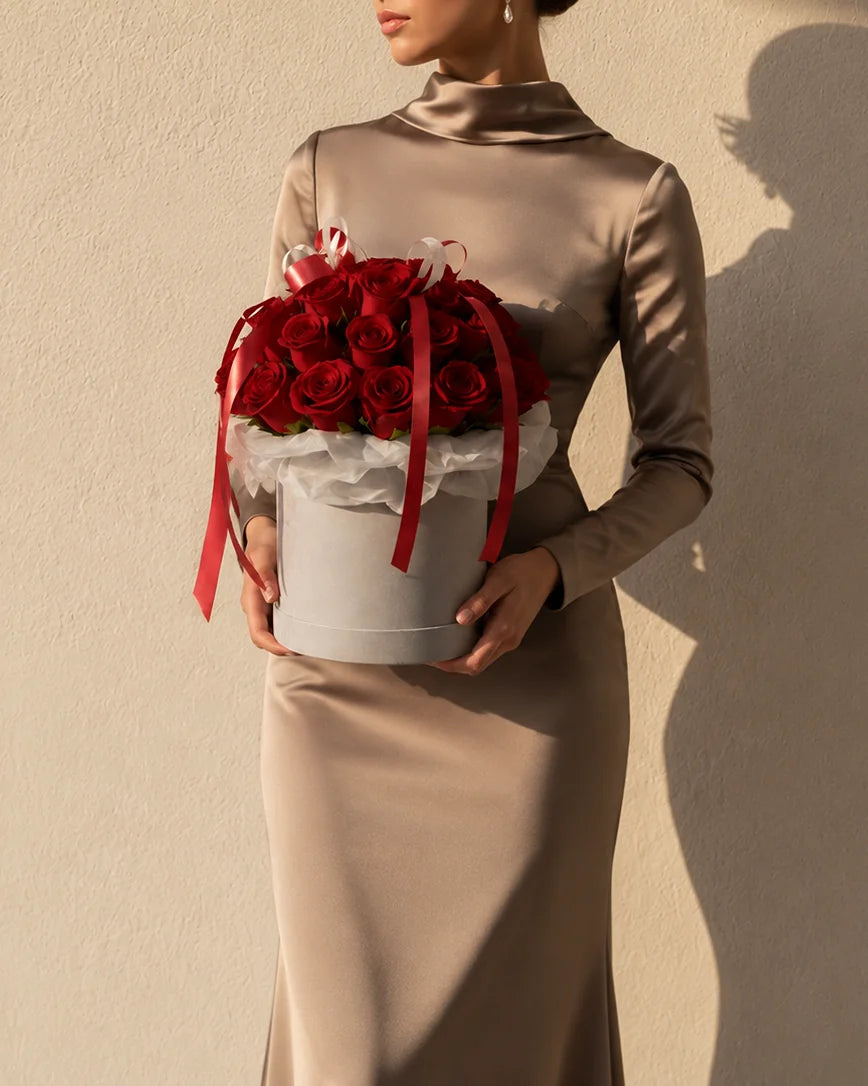 Boîte Rouge — luxury floral arrangement Dubai | Miss Florenski
