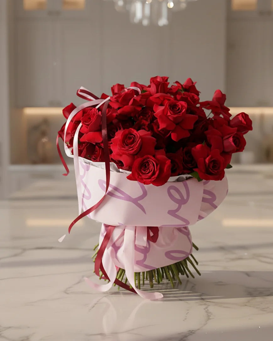 Douce Romance detail — luxury flowers Dubai | Miss Florenski