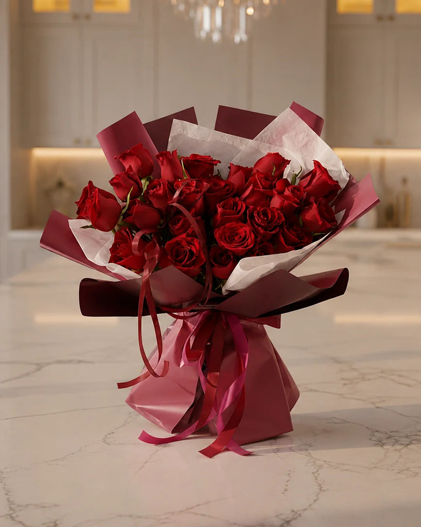 Fleur Valentine detail — luxury flowers Dubai | Miss Florenski