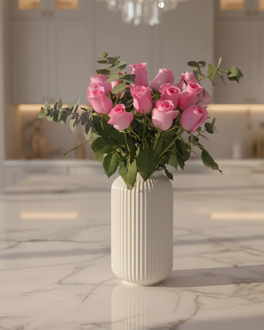 Vase de Fleurs Rose - Miss Florenski Dubai